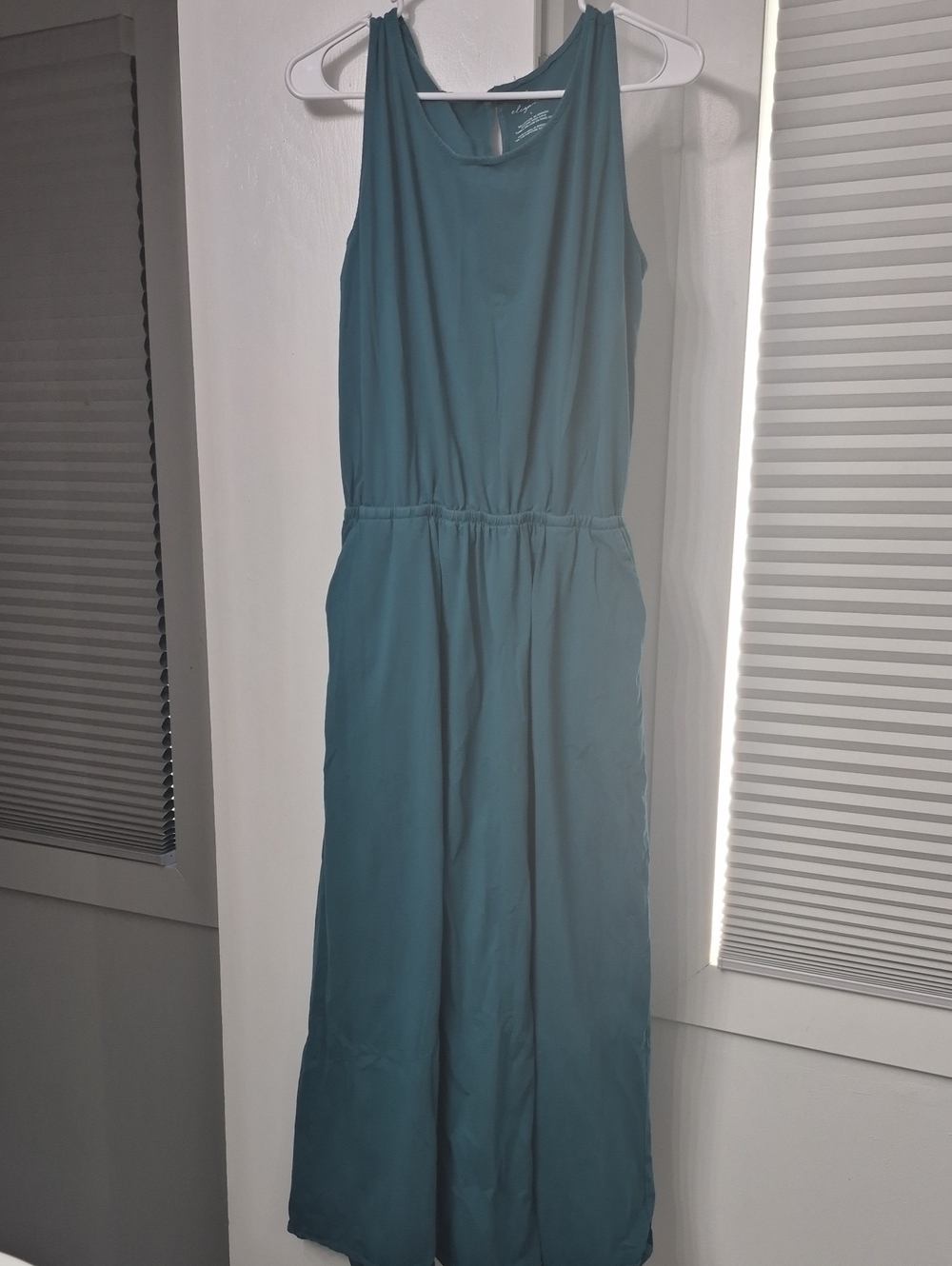 Sleeveless Teal Maxi Dress with Elastic Waistband